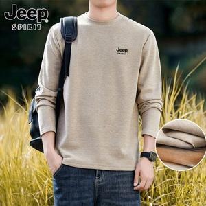 JEEP 남자 봄가을 긴팔 순면 이너 기모 캐주얼 풀오버
