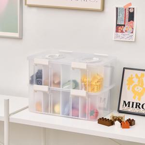 플라팜 레고 장난감 정리함 (칸막이포함) 4호, 2단, 아이보리 컬러, 1개