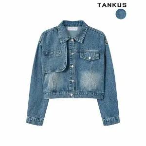 [하프클럽/탱커스]여성 세미크롭 데님 자켓