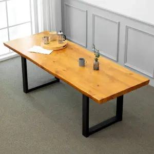 [공간미가구]우드랩2200 집성 우드슬랩 테이블 카페 6인 식탁 원목