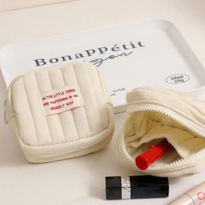 귀여운 미니 소품 퀄팅 사각 파우치 내부포켓