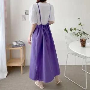 [보리보리/보리맘]린넨 끈 롱 원피스 빅사이즈 오피스 임부복 여름 롱원피스