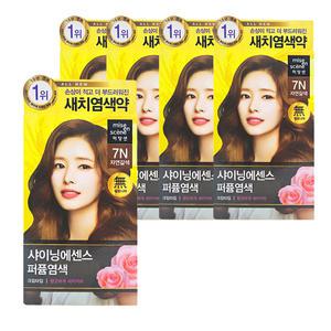 미쟝센 올뉴 샤이닝 에센스 새치 염색약 7N 자연갈색 5개