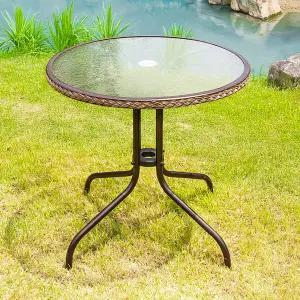 유니스 강화 700 원형 테이블 유리 야외 정원 카페 테라스 인테리어 매장 업소 간이