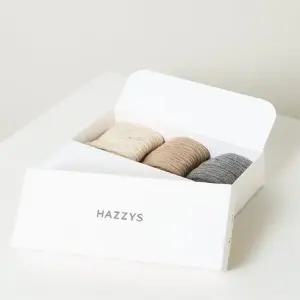 갤러리아 [헤지스ACC] HISS6E223G2 그레이 짜임패턴 면혼방 단목양말3종세트