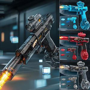 불꽃 라이트 충전식 전동 led 투명 글록 물총 파워 연발 권총 저격총 샷건 워터밤 워터건 물놀이