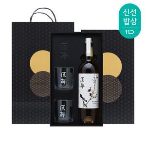 [품질보장] 더한 원매세트 15도 750ml 매실주, 전용잔 2