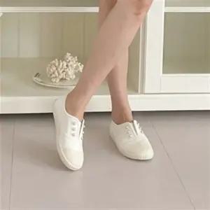 여성 단화 고무솔 진주버튼 슬립온