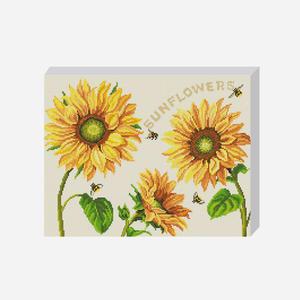 DIY 보석십자수 세트 해바라기가족 40x50cm