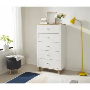 데코라인 버본 템바보드 고무나무 원목 5단서랍장 750 방문설치