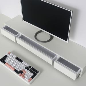 어반데코 모니터받침대 화이트1000 3서랍형 듀얼모니터거치대