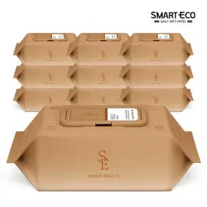 스마트에코 고평량 써밋75g 베이지 77매 10팩 캡형 엠보 아기물티슈
