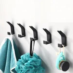 무타공 소품걸이 인테리어 벽고리 벽걸이 후크 블랙색 화장실옷걸이 문에거는옷걸이 벽면옷걸이