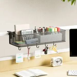 무타공 후크 사무실 파티션 선반 걸이 블랙 꽂이 수납 거치대