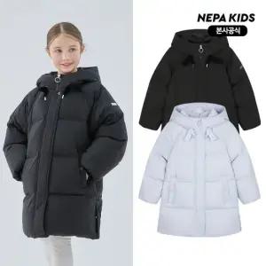 [네파키즈/택가279,000] 25FW 신상 KL82008 리본 롱 덕다운 자켓 본사직영