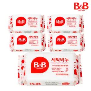 비앤비 유아의류용 세탁비누 아카시아향 200g 5개
