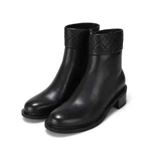 [본사운영]바바라 양가죽 퀼팅 여성앵클부츠 5cm_AAG856