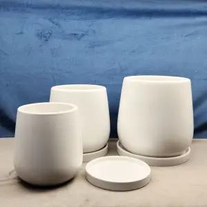 모던 도기 화분 볼링핀 화이트무광 13x16cm/도기화분/선물/분갈이/무지/도자기/식물/꽃화분/장식/인테리어