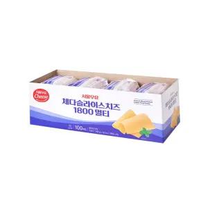 서울우유 체다 슬라이스 1800 멀티 치즈 100매입 X 1개