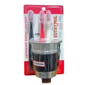 유시몰 헌터 퍼플 화이트닝 칫솔 3입+트래블머그 (스테인레스컵+블랙 슬리브 ) /다양하게 사용가능