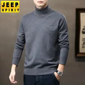 JEEP SPIRIT 가을 겨울 남성 폴라 스웨터 캐주얼 긴팔 니트