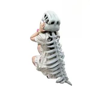 공룡 뼈 모자 업그레이드 푹신한 분리형 머리 스켈레톤 어린이용 그레이 75cm 버전 커버