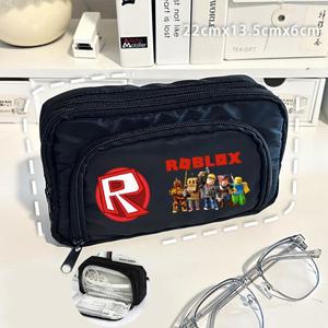 Roblox 연필 케이스 3 레이어 펜 가방 대용량 한국어 주최자 주머니 학생용 학교 용품 문구 선물