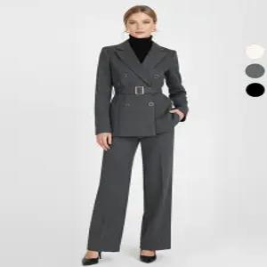 [비비드 시크릿가너]SET 여성 겨울 버튼 정장 벨티드 자켓+팬츠 세트