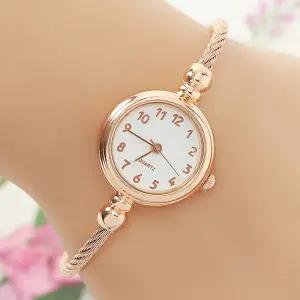 와이어 뱅글 여성 손목시계 로즈골드 숫자 손목 밴드 팔찌형 시계 여성 메탈