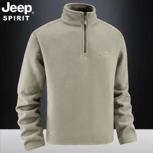 JEEP SPIRIT 남성 반집업 플리스 맨투맨 티셔츠