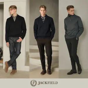 [하프클럽/잭필드]잭필드 남성 솔리드 밍크 본딩 레이어드 셔츠 니트 3종