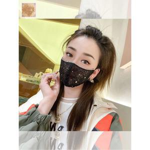 망사 여름 통풍 마스크 레이스 큐빅 패션 방진 코디 장식 여성
