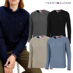 타미힐피거 크루넥 케이블 니트 MW0MW13382(4종1택)