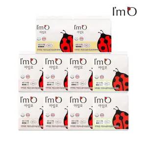 [아임오] 유기농 순면 생리대 소형 12P x2개+중형 14P x6개+대형 10P x2개 총10팩 128P