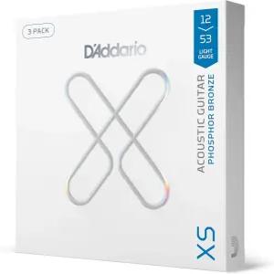 다다리오 어쿠스틱 기타 줄 XS 형광체 브론즈 코팅 XSAPB1253-3P 라이트 게이지 12-53 6현 세트 3팩