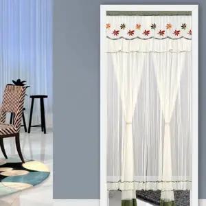 자수문 가리개 화이트문 자수 커튼 레이스 문 가리개 방문 망사문 속커튼