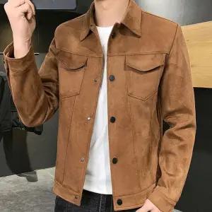 벨벳 스웨이드 쎄무 남성 트러커 겨울하프자켓 정장