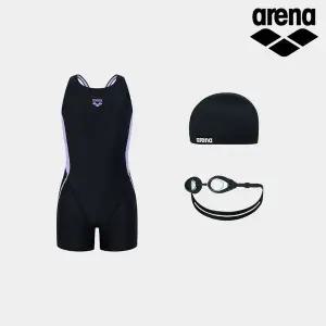 [아웃도어스/아레나]아레나 생존수영키트 초등 어린이 여아동수영복 3종 수모세트 라이풀