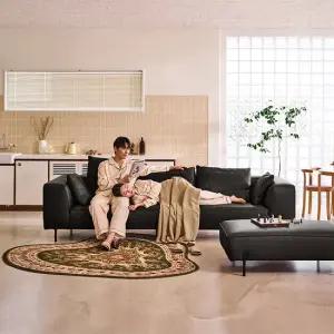 [룸스프레이증정][다우닝] 포네 4인 모듈 전체 천연가죽 소파+스툴