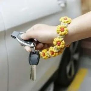 (700000012) 꽃이활짝핀손목스트열쇠고리 핸드폰줄휴