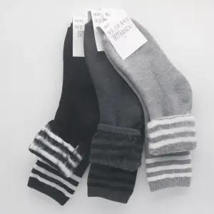 여성 겨울용 기모 통파일 양말 5켤레 방한 장목 두꺼운 패션 세트