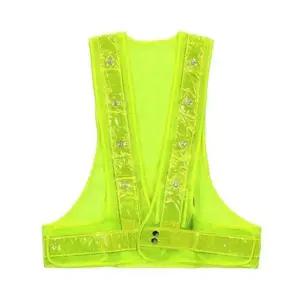 LED 형광 반사 조끼 안전 작업복 야간 현장 신호수 망사 (WFJ4YCB)
