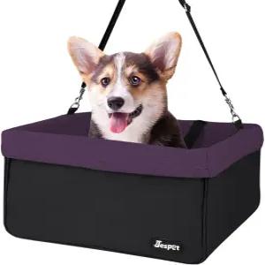 자동차용 JESPET GOOPAWS 도그 부스터 시트 24파운드 반려동물용 안전벨트가 장착된 휴대용 카시트 여행용