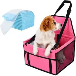 YLowogy 소형 반려견 카시트 휴대용 접이식 통기성 클립온 안전 목줄 방수 옥스포드 여행 가방 최대