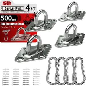 스프루커 304 스테인리스 스틸 패드 스냅 후크 M5 헤비 듀티 천장 500파운드 용량 해먹 스윙 행잉 키트