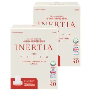 INERTIA 더 흡수 빠른 순한 프리즘 생리대 날개형 대형 40개입 2개