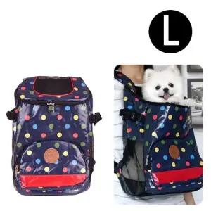 고품질 L 멀티도트 강아지 이동가방 블루 앞가방 (WFJQLB4)