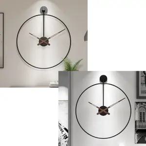 대형 블랙 거실 인테리어 아트월 꾸미기 바늘 벽걸이 시계 원형 메탈 벽시계 검정 80CM