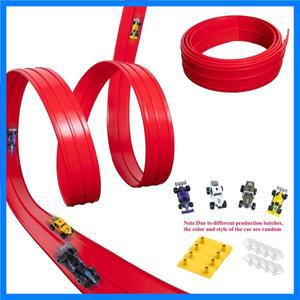 유연한 레이싱 트랙 어린이 장난감 DIY 더블 트랙 레이싱카 램프 1/64 자동차 호환 휴대용 롤업 남자아이