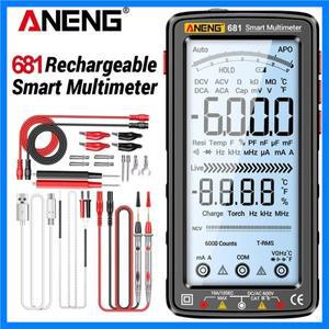 디지털 멀티미터 충전식 ANENG 681 전문 비접촉 전압 테스터 AC/DC 전압 측정기 LCD 화면 전류 테스터